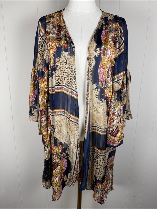 Umgee Other - Umgee NWT Boho Paisley Open-Front Kimono Sheer Bell Sleeve Patchwork Print Large